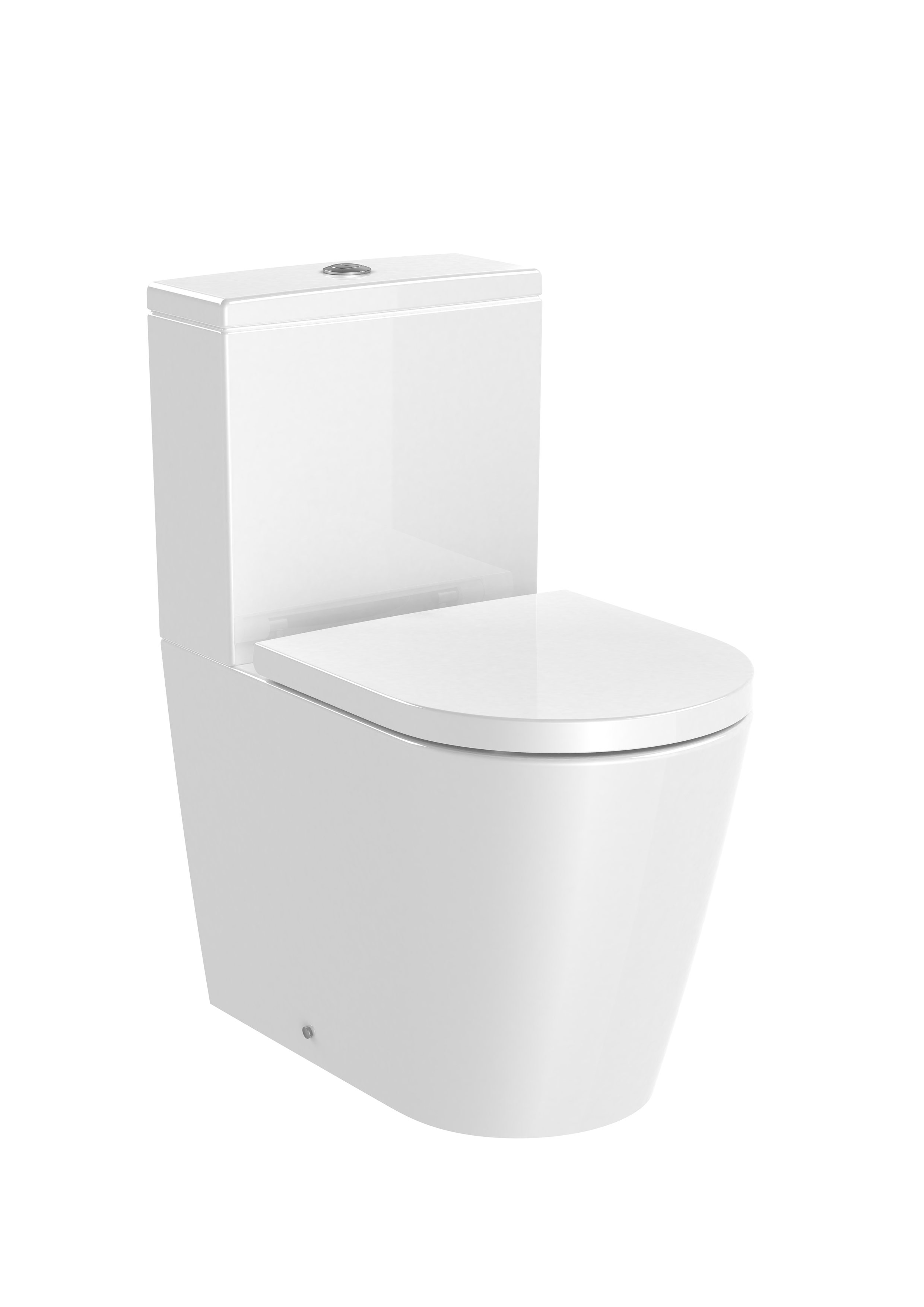 Roca Inspira Round Компактна тоалетна чиния моноблок Rimless долепена до стената White A342529000