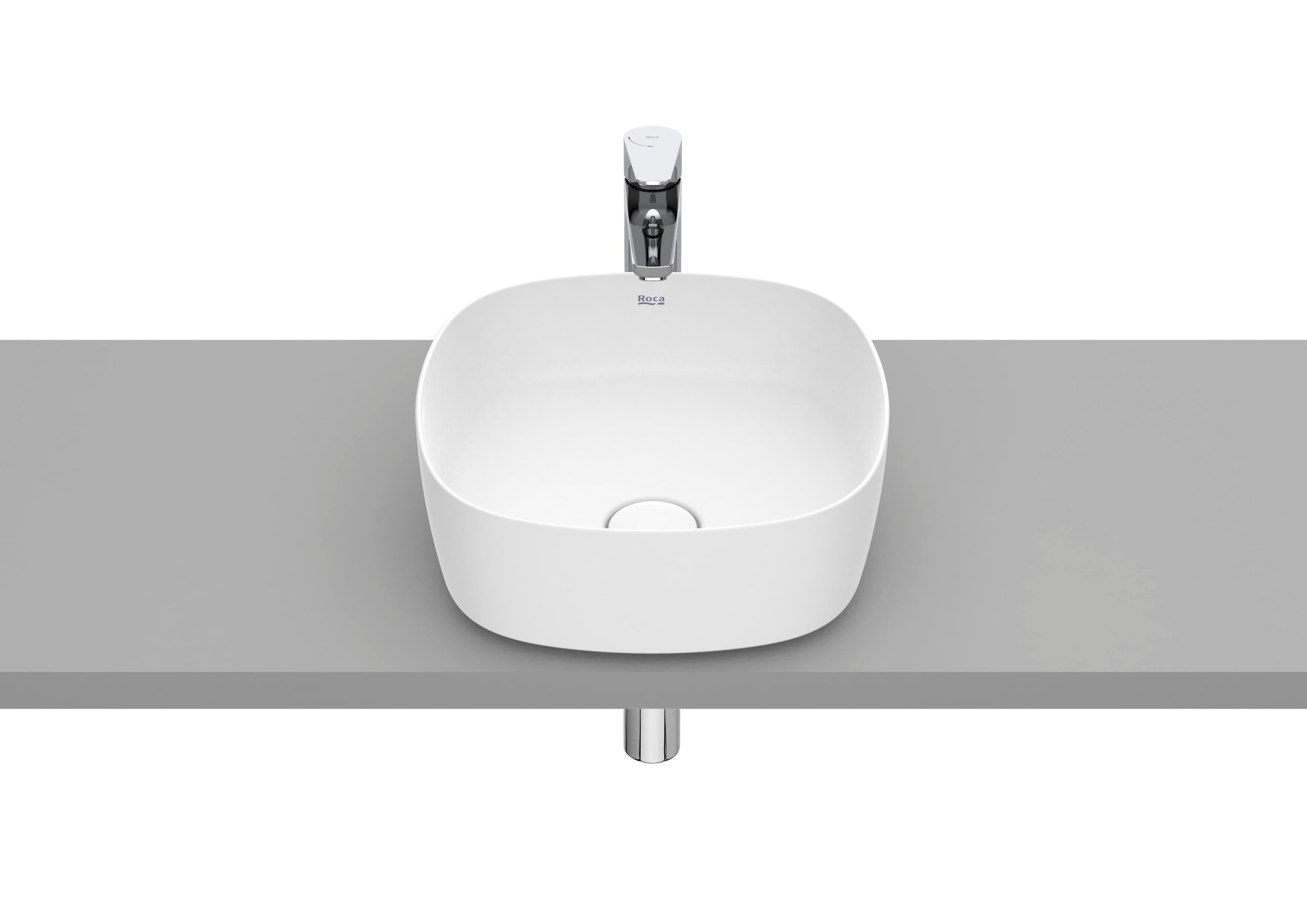 Roca Inspira SOFT – Умивалник върху плот 37×37×14см White бял FINECERAMIC® A327502000