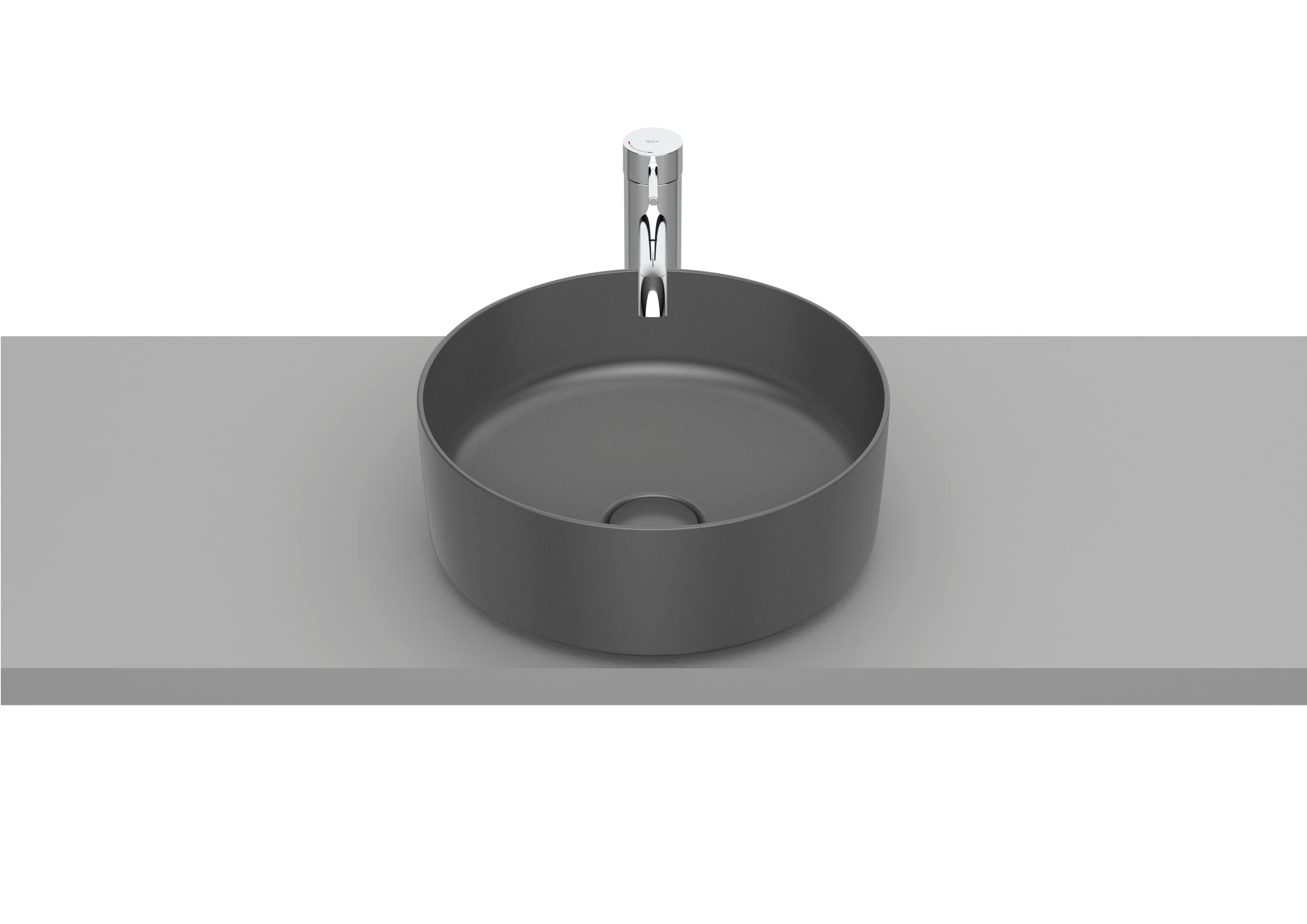Roca Inspira ROUND – Овален умивалник върху плот 37×37×14см White бял FINECERAMIC® A327523000