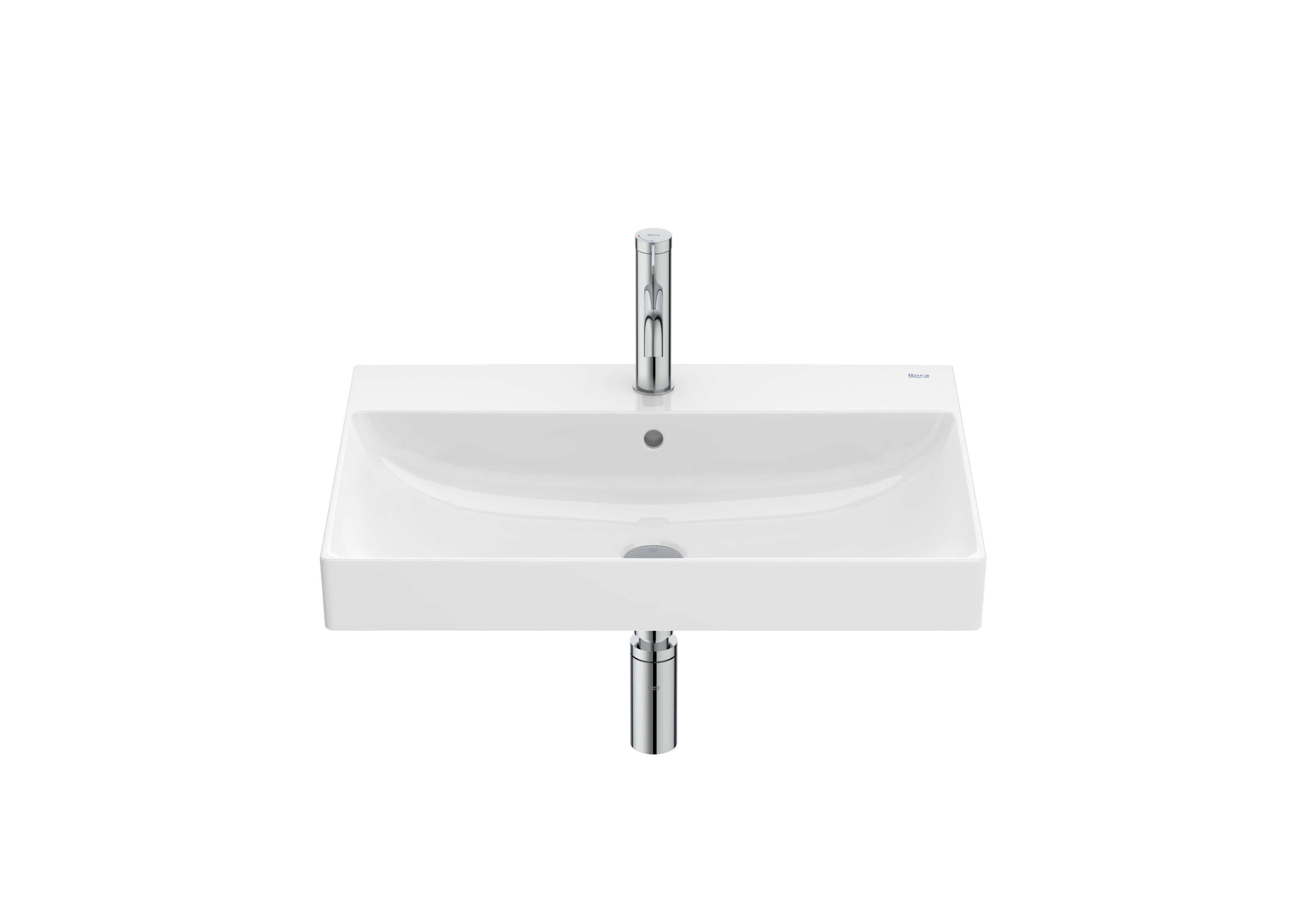 Roca ONA – Умивалник за стенен монтаж 65×46×16см Glossy White бял гланц A327687000