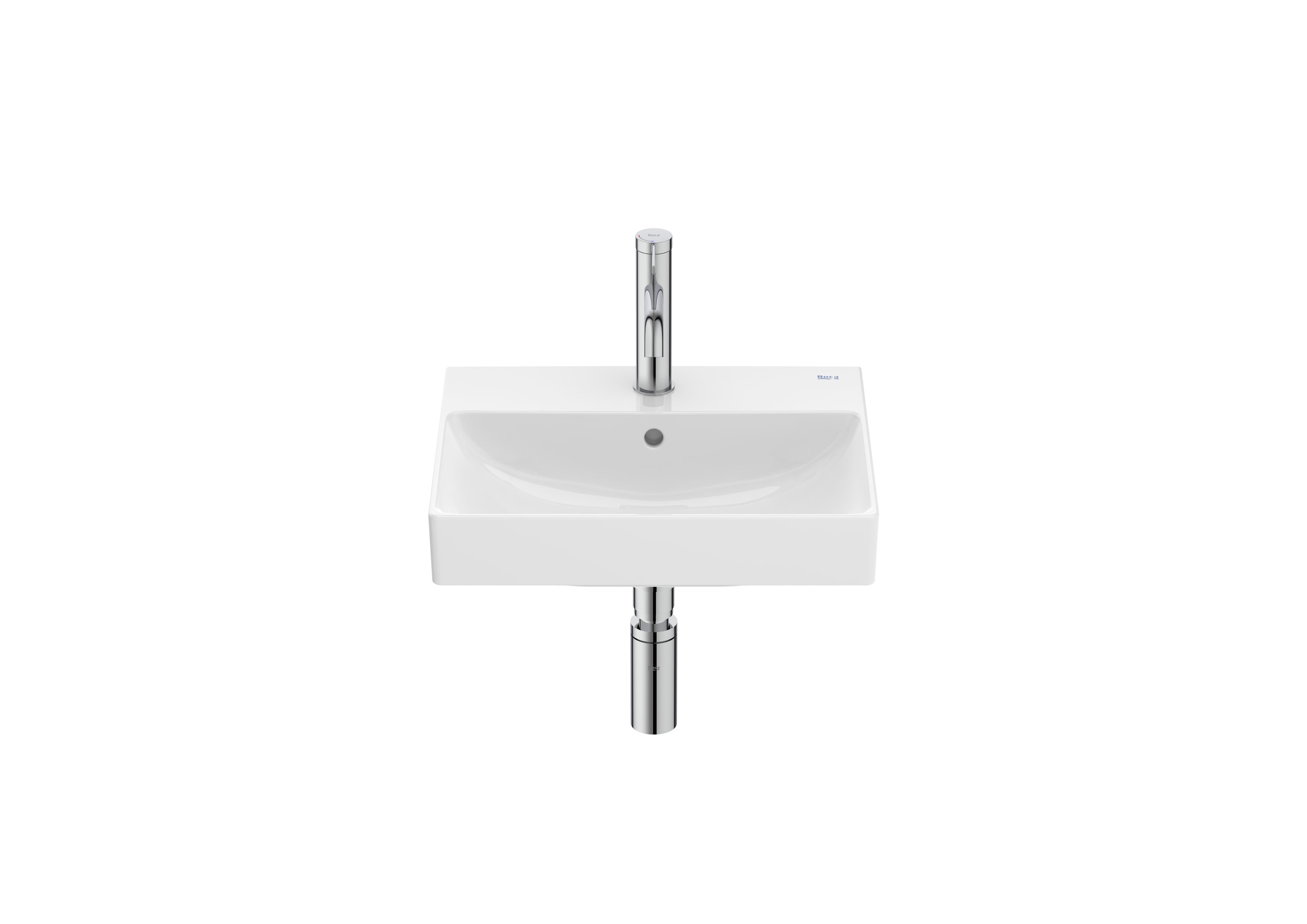 Roca ONA – Компактен умивалник за стенен монтаж 45×36×15см Glossy White бял гланц A327682000