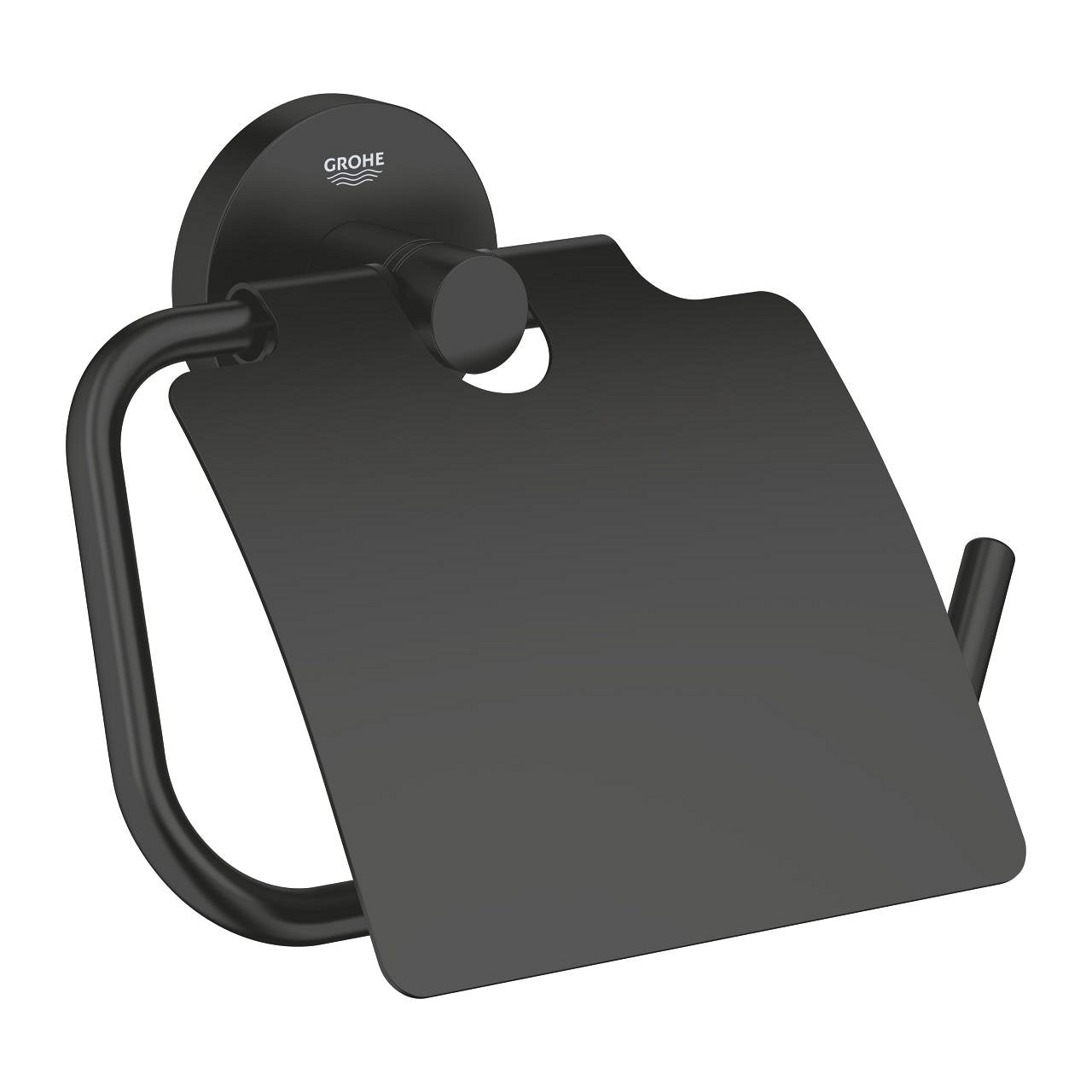 GROHE Essentials Поставка за Тоалетна Хартия с Капак Matte Black 1024652430 - Stonea.BG