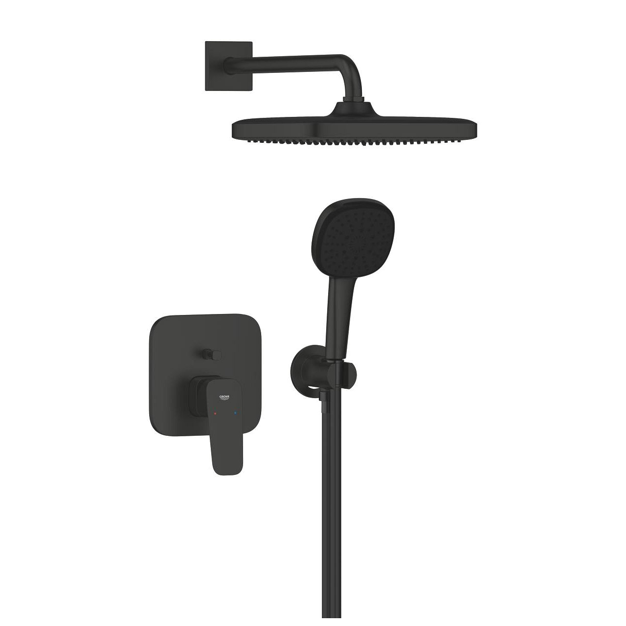 GROHE Cubeo Комплект смесител вграждане + Tempesta 250 Cube + ръчен душ Matte Black 10 533 62430 - Stonea.BG