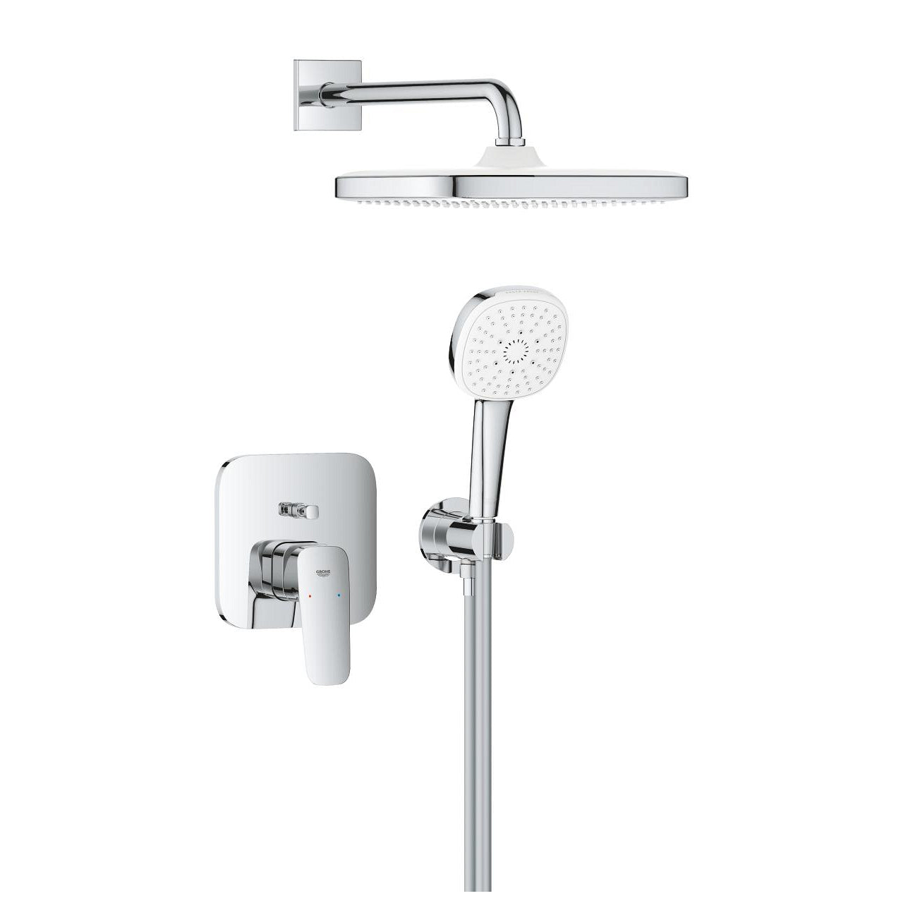 GROHE Cubeo Комплект смесител вграждане + Tempesta 250 Cube + ръчен душ Хром 10 533 60000 - Stonea.BG