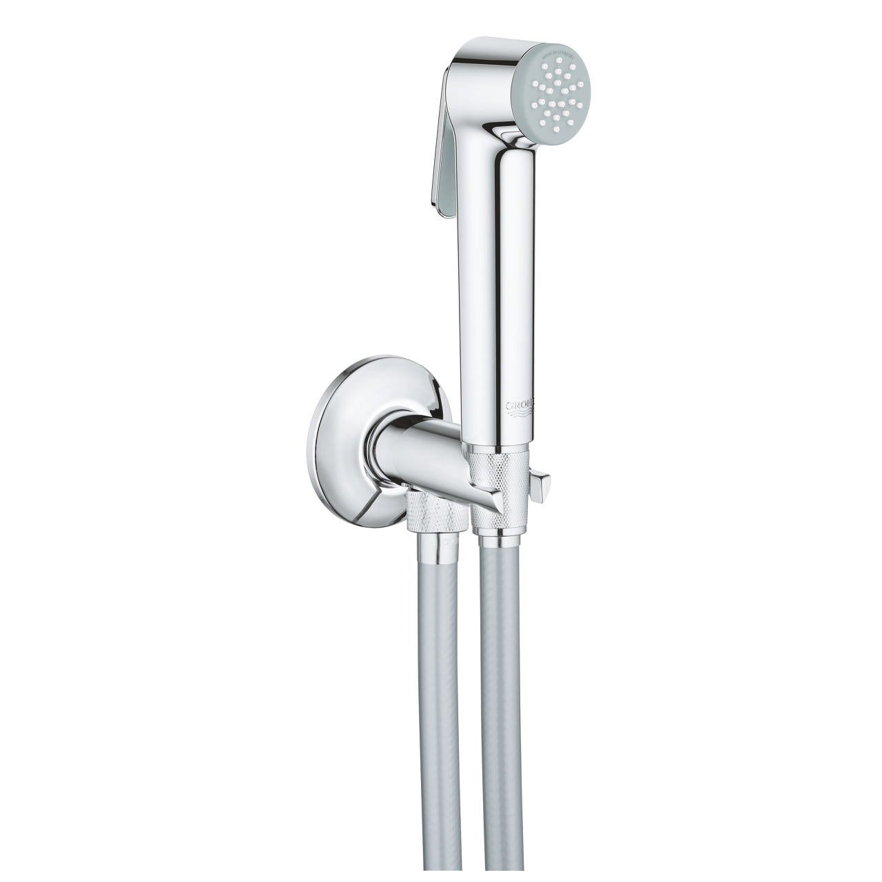 GROHE Tempesta F Санитарен душ комплект с поставка и ъглов вентил 26 358 000 - Stonea.BG
