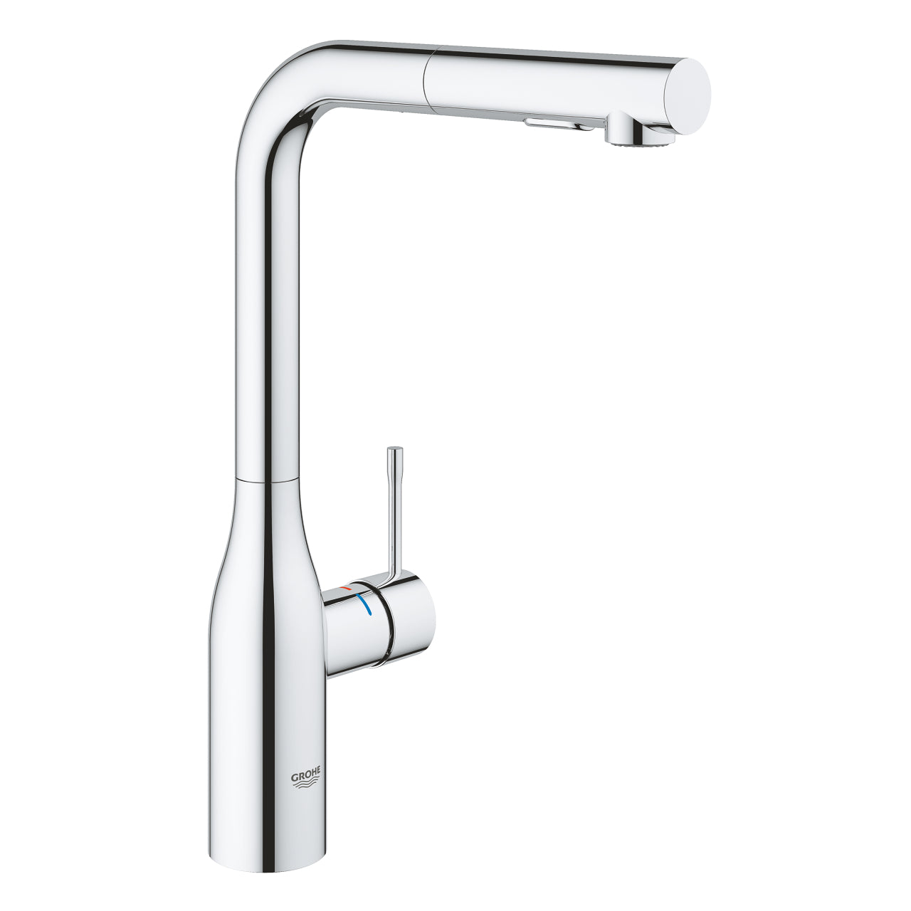 GROHE Essence Кухненски Смесител Издърпващ Се L-чучур 2 Функции Завърта 360° Chrome 30270000 - Stonea.BG