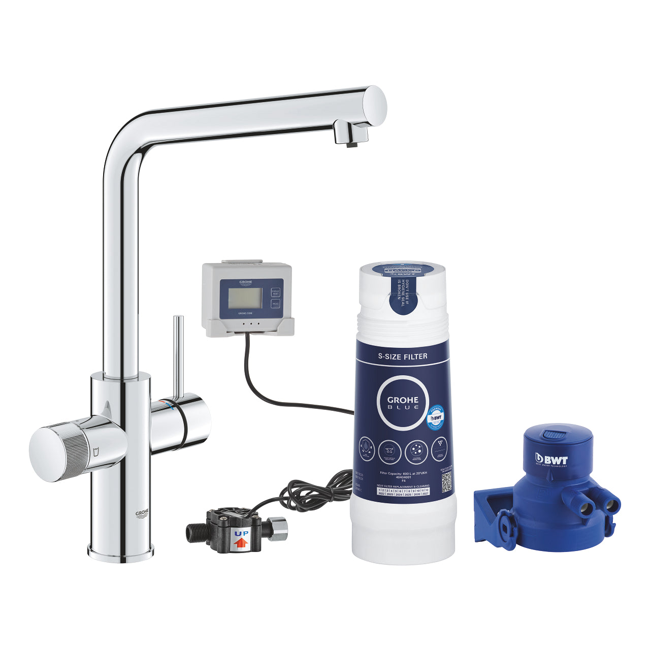 GROHE Blue Pure Minta Кухненски Смесител за Филтрирана Вода L-чучур Завърта 150° Chrome 30589000 - Stonea.BG