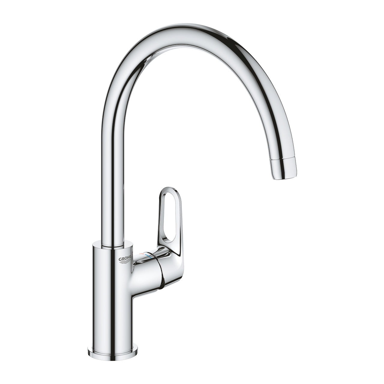 GROHE Bauflow Кухненски Смесител Висок Среден Чучур Завърта 140° Chrome 31538001 - Stonea.BG