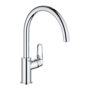 GROHE Bauflow Кухненски Смесител Висок Среден Чучур Завърта 140° Chrome 31538001 - Stonea.BG