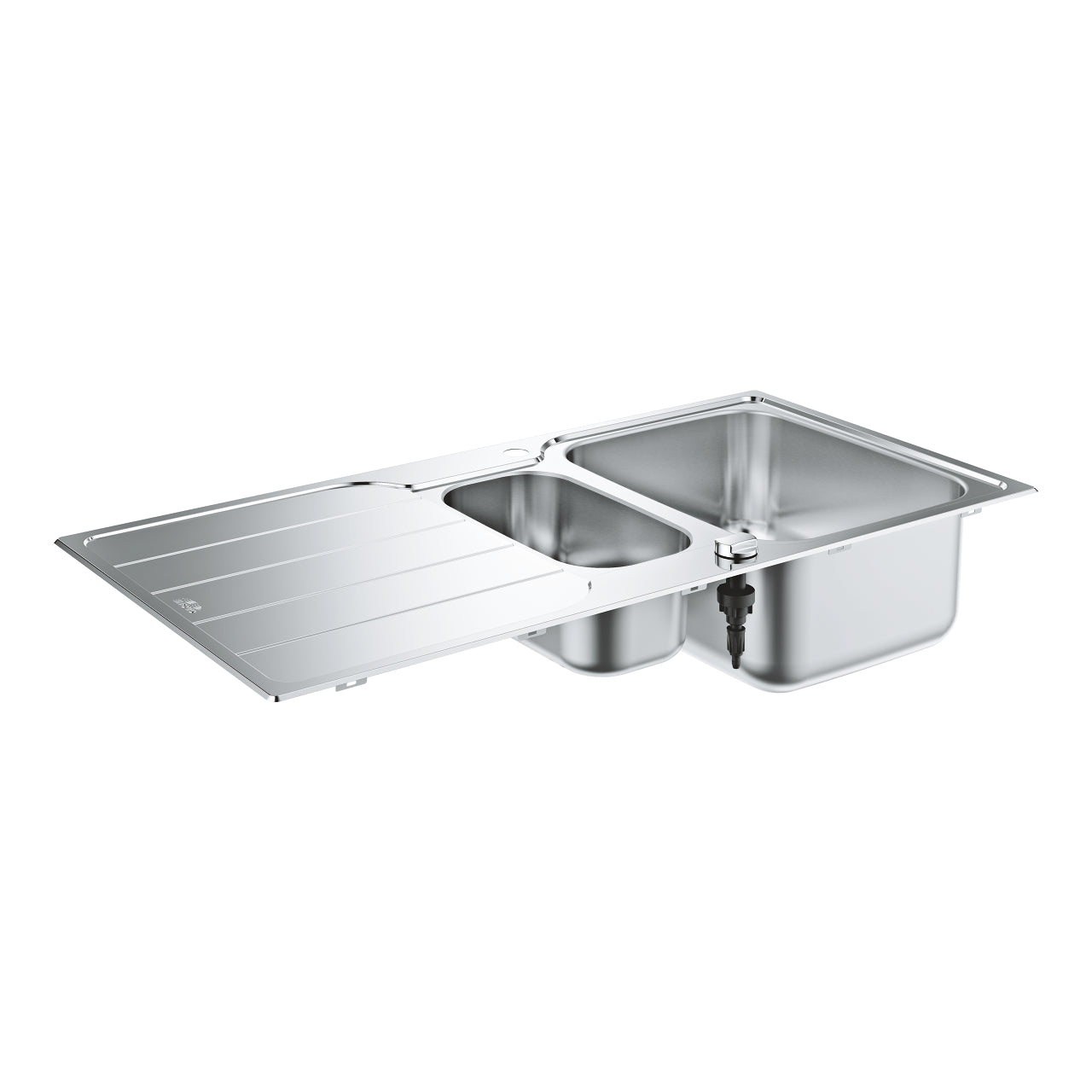 GROHE K500 Кухненска Мивка Неръждаема Стомана с Плот Автоматичен Сифон 2 Купи 31572SD1 - Stonea.BG