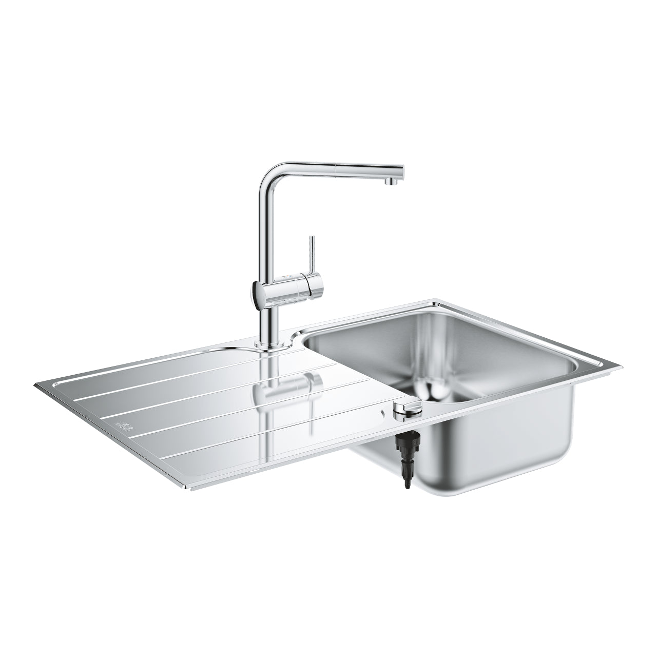 GROHE Комплект K500 Кухненска Мивка + Minta Смесител Висок Издърпващ Аератор 31573SD1 - Stonea.BG