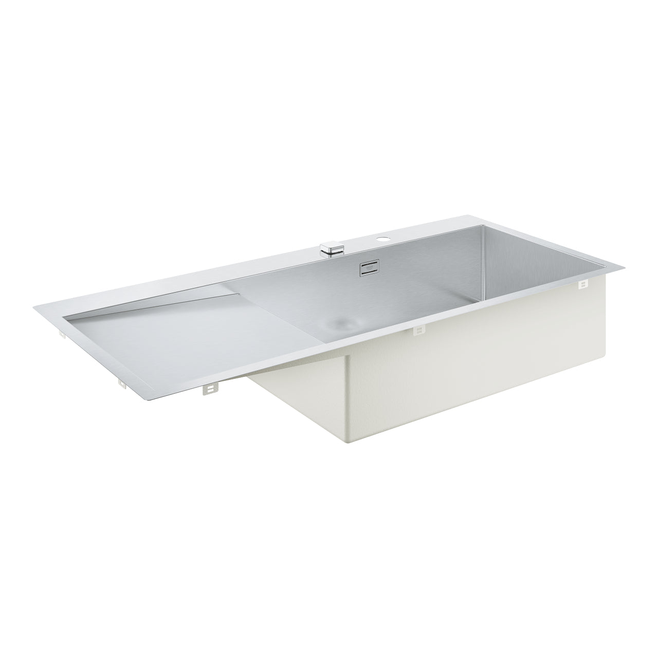 GROHE K1000 Кухненска Мивка Неръждаема Стомана с Плот за Отцеждане 1 Купа 116x52cm 31582SD1 - Stonea.BG