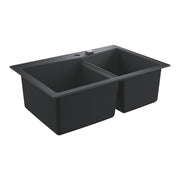 GROHE K700 Композитна Кухненска Мивка 2 Купи 40.6x55.9cm Granite Black 31657AP0 - Stonea.BG