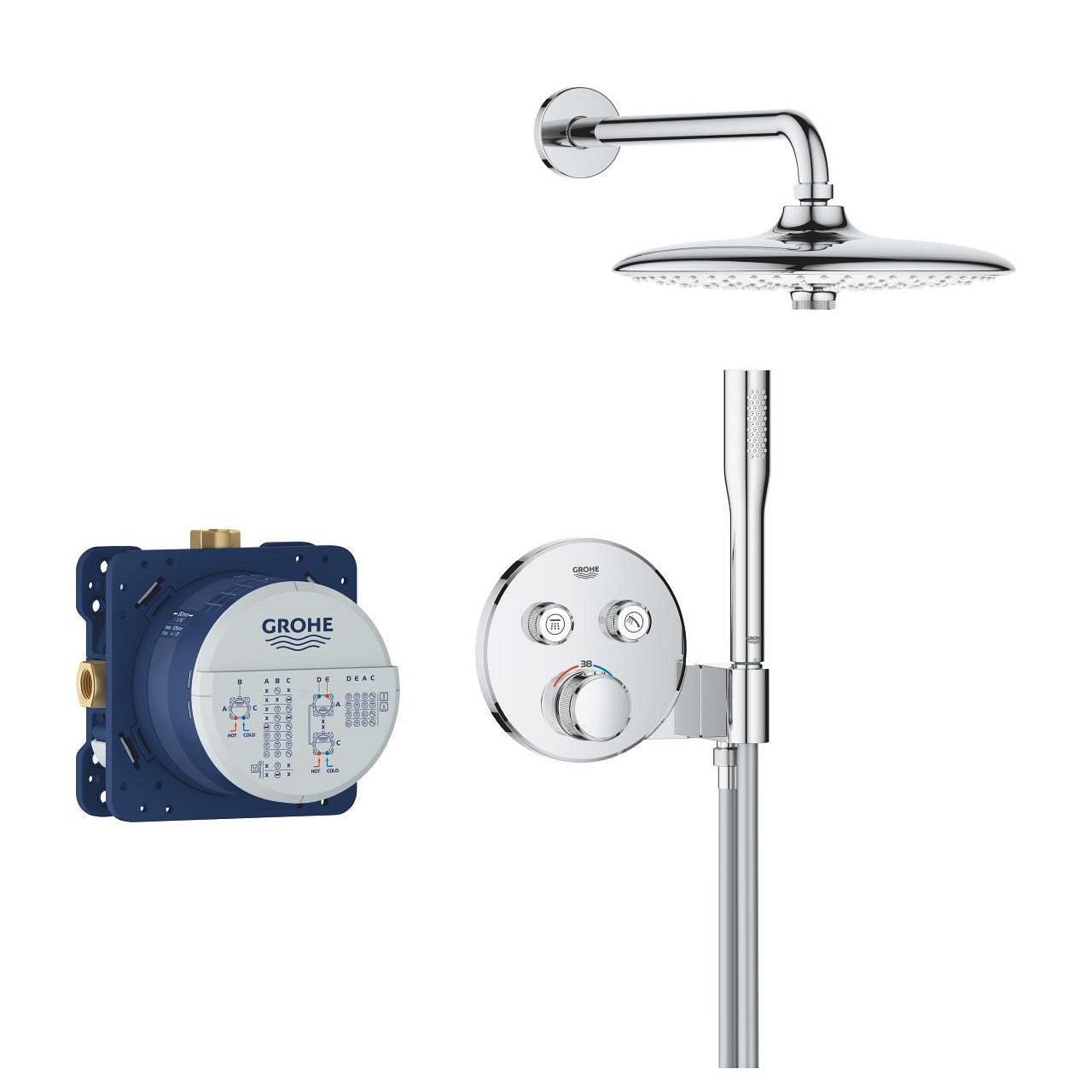 GROHE Grohtherm SmartControl + Euphoria 260 Комплект вграждане 34 867 000 - Stonea.BG