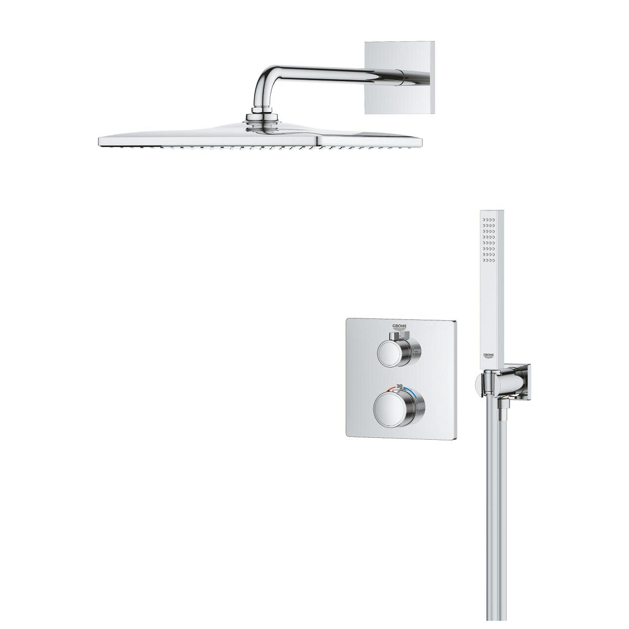 GROHE Grohtherm + Rainshower mono 310 Cube Комплект вграждане 34 870 000 - Stonea.BG