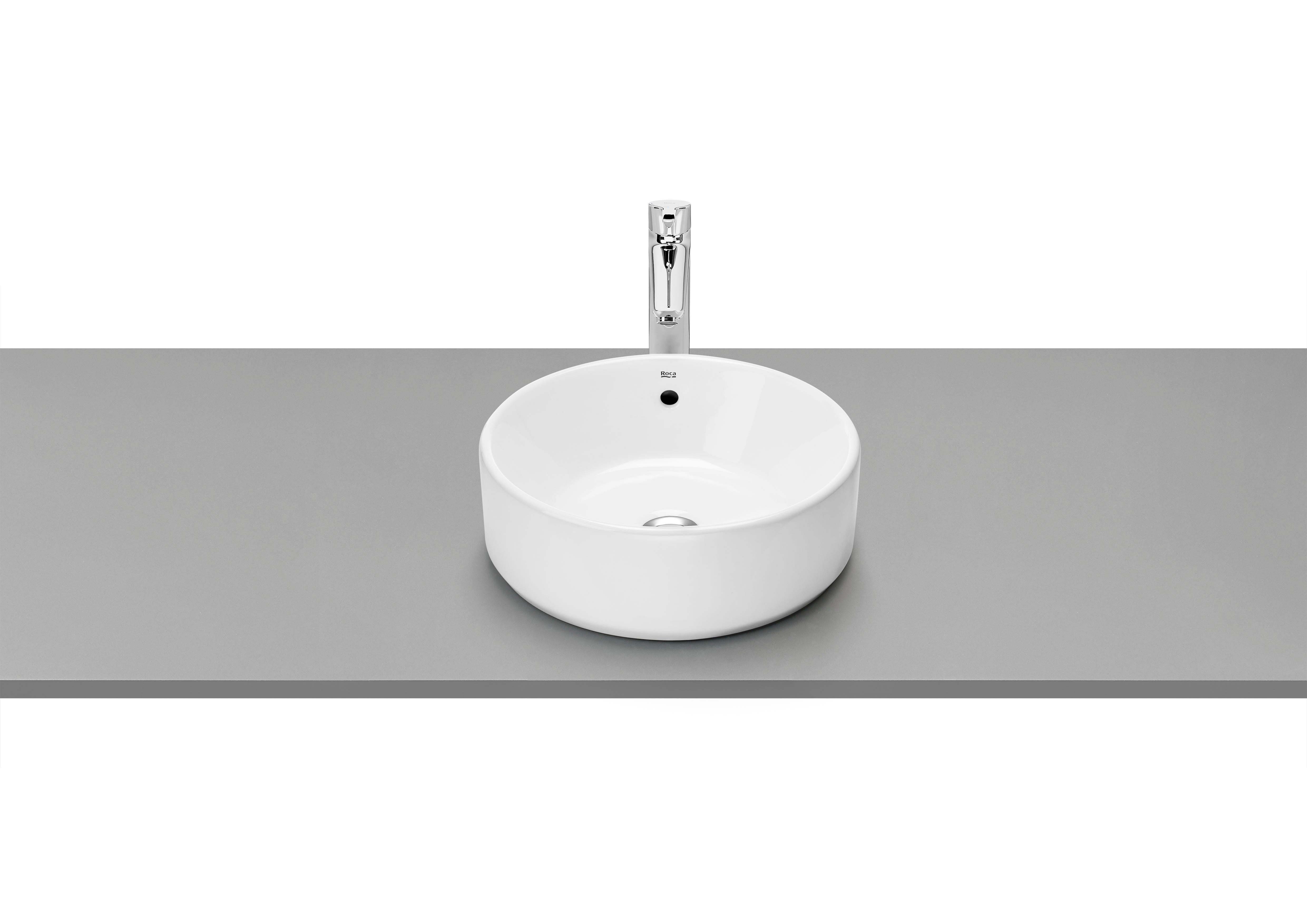 Roca The Gap – Овален умивалник върху плот 39×39×13см White бял A3270MJ000