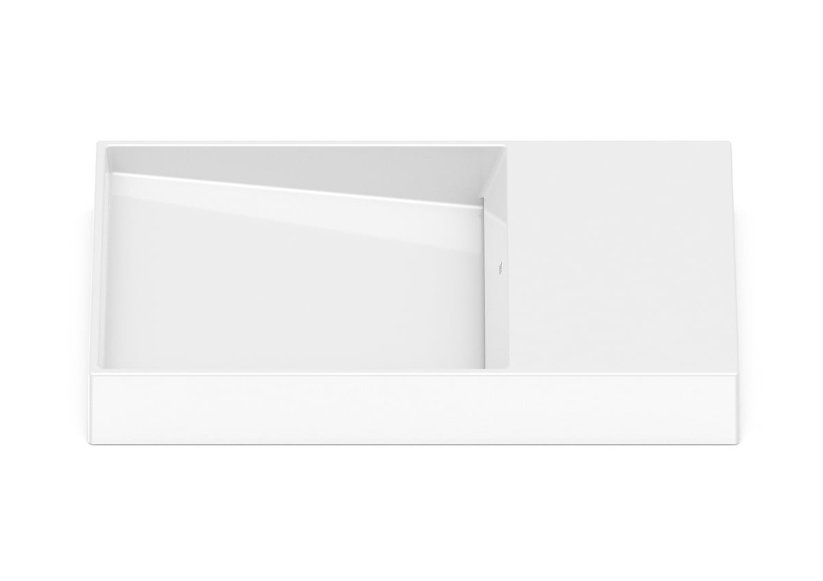 Roca Horizon Умивалник FINECERAMIC® върху Плот Rectangular Асиметричен Интегриран Плот White A32727900B - Stonea.BG