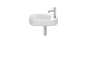 Roca Meridian - Компактен асиметричен умивалник Fineceramic® 50×27.5см White A327740000