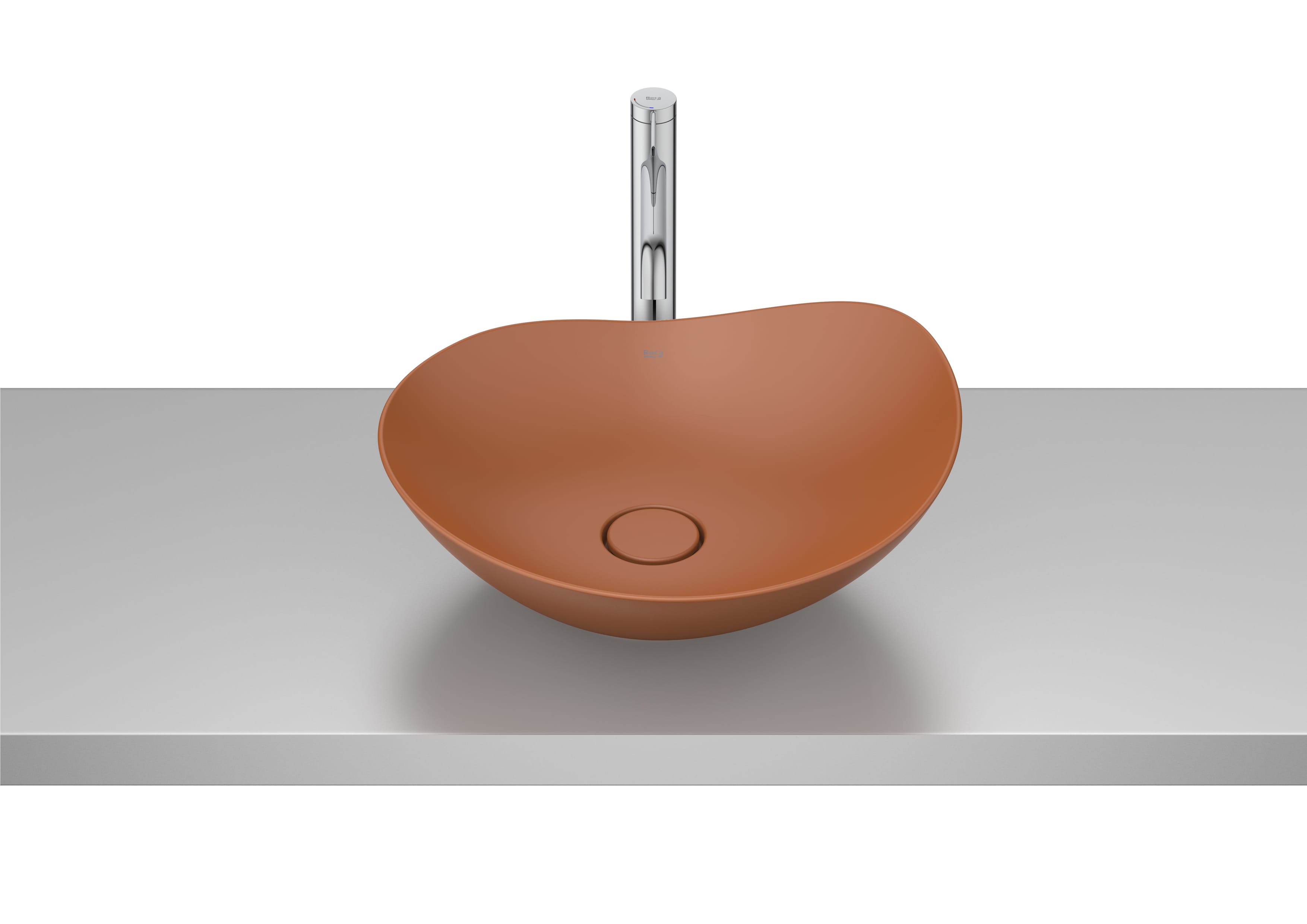 Roca Ohtake Умивалник FINECERAMIC® върху Плот Асиметричен Round White A327A1N000 - Stonea.BG