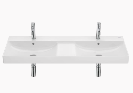 Roca ONA Умивалник за стенен монтаж двоен 120×46×16см Glossy White бял гланц A32768B000