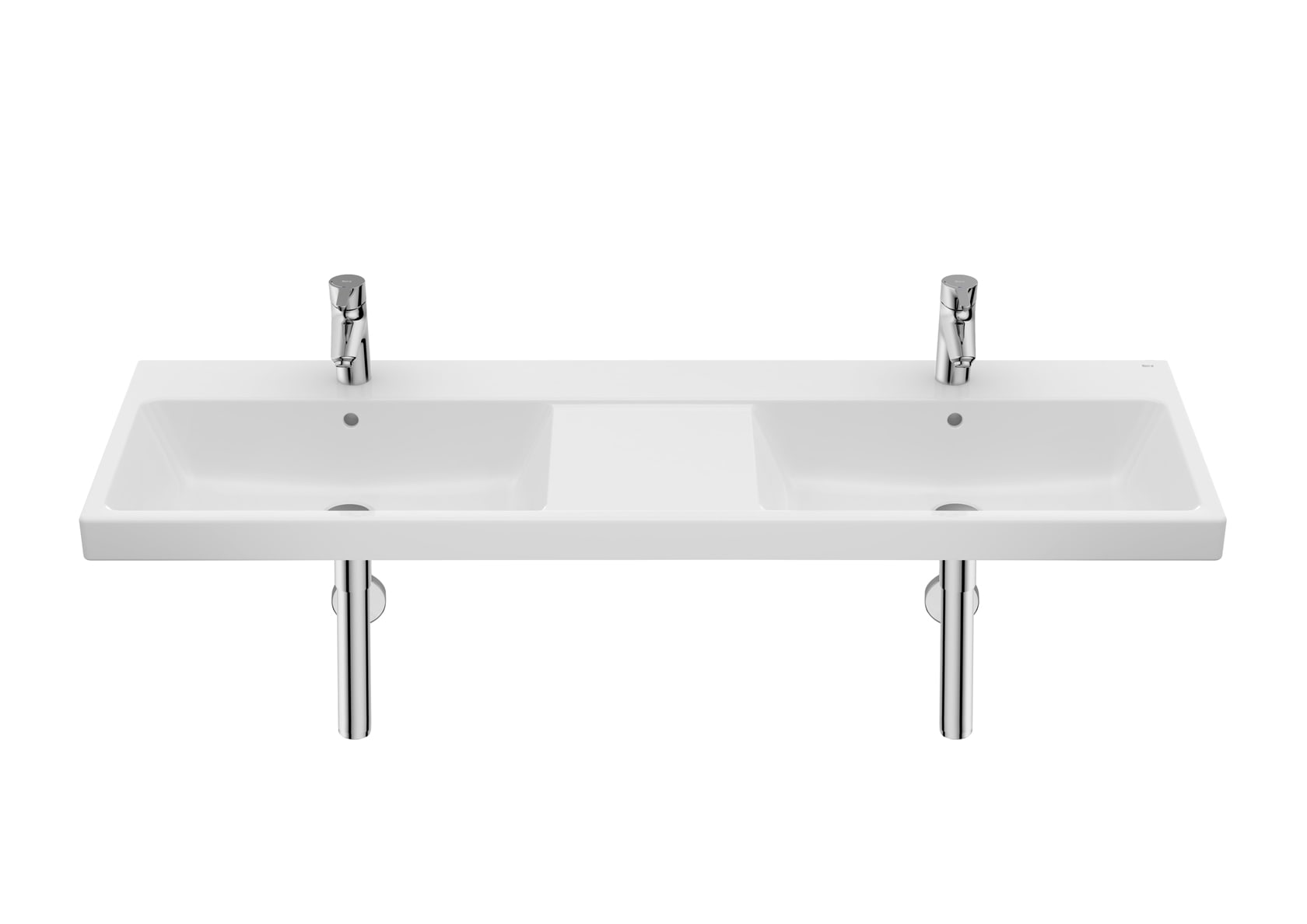 Roca The Gap Двоен умивалник за стенен монтаж 140×46см White A3270MU000