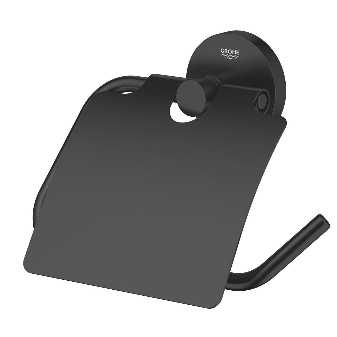 GROHE Essentials Поставка за Тоалетна Хартия с Капак Matte Black 1024652430 - Stonea.BG
