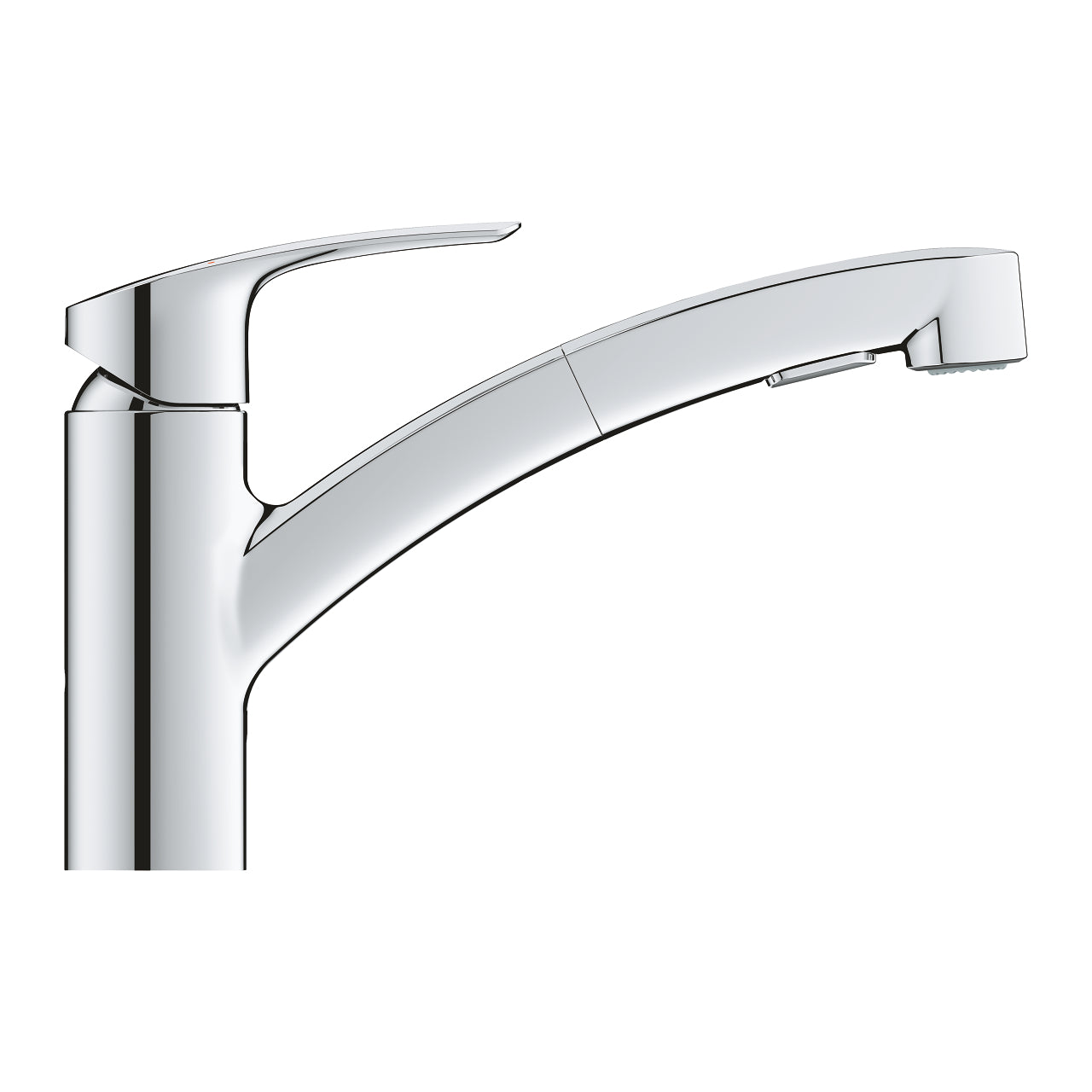 GROHE Eurosmart Кухненски Смесител Нисък Чучур Издърпващ Се Аератор Chrome 30305001 - Stonea.BG