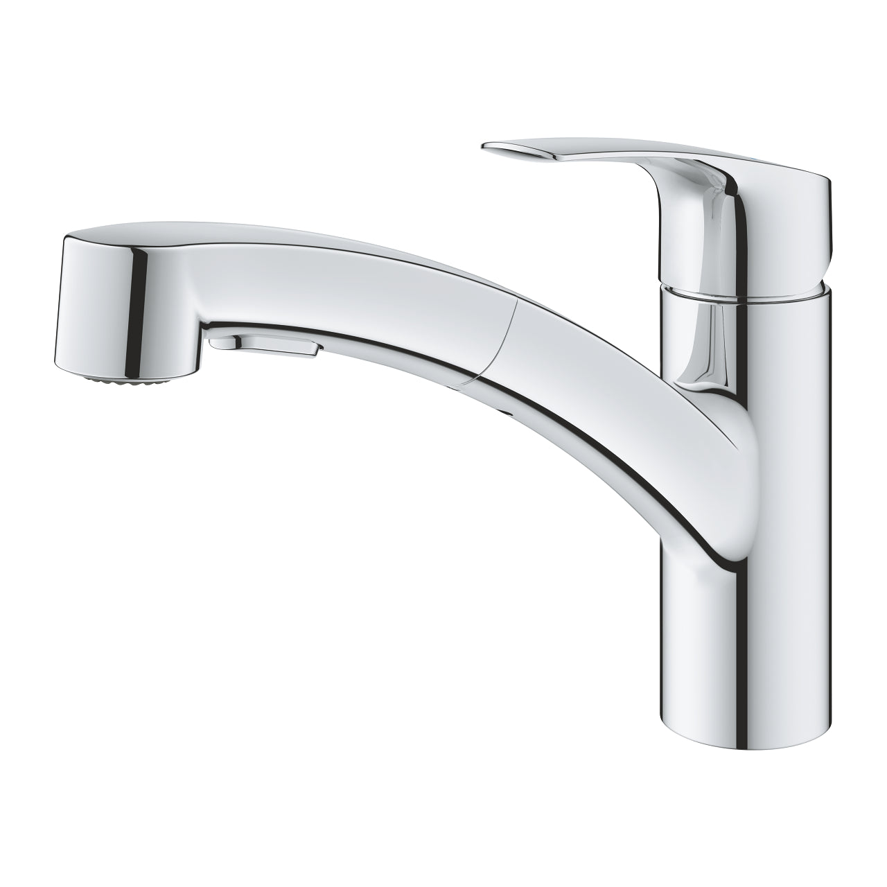 GROHE Eurosmart Кухненски Смесител Нисък Чучур Издърпващ Се Аератор Chrome 30305001 - Stonea.BG