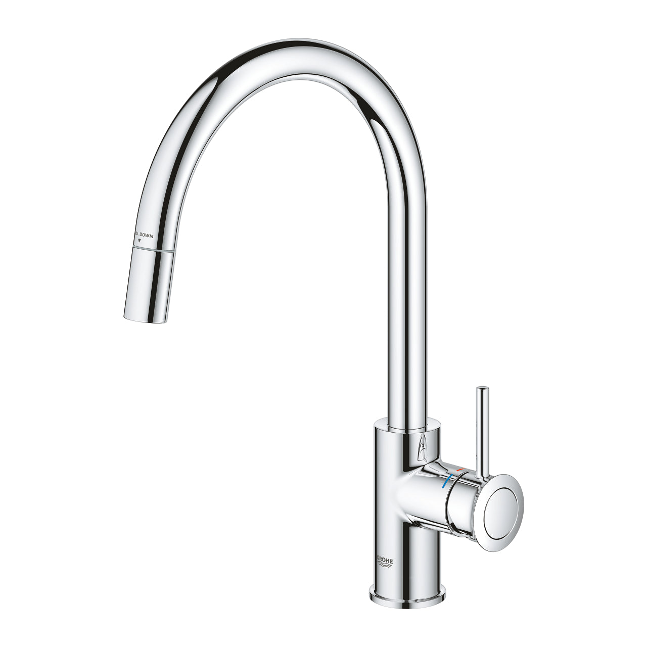GROHE Bauclassic Кухненски Смесител Висок Издърпващ Се Чучур Завърта 360° Chrome 30573000 - Stonea.BG
