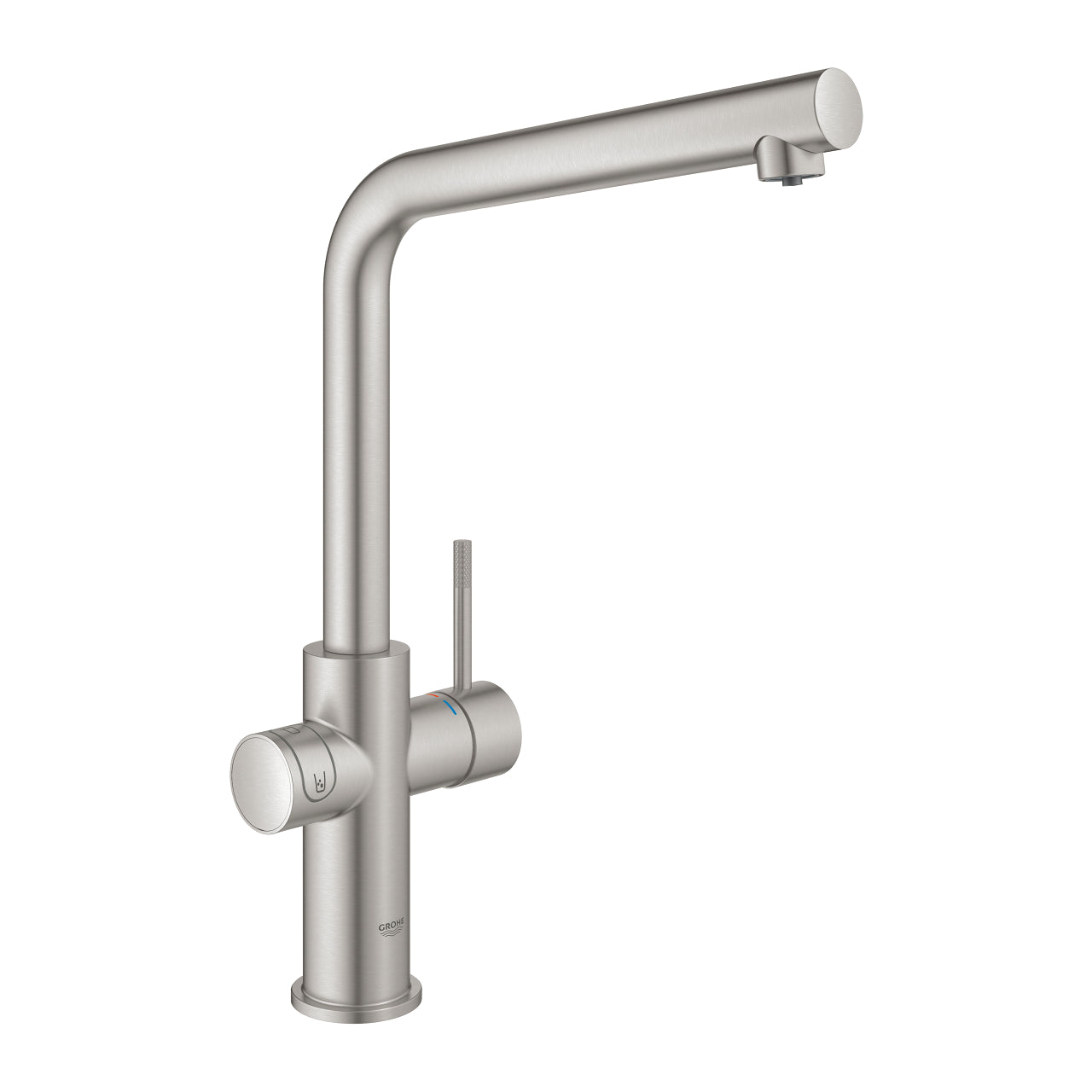 GROHE Blue Home Кухненски Смесител L-чучур Филтрирана Газирана Вода Supersteel 31454DC1 - Stonea.BG