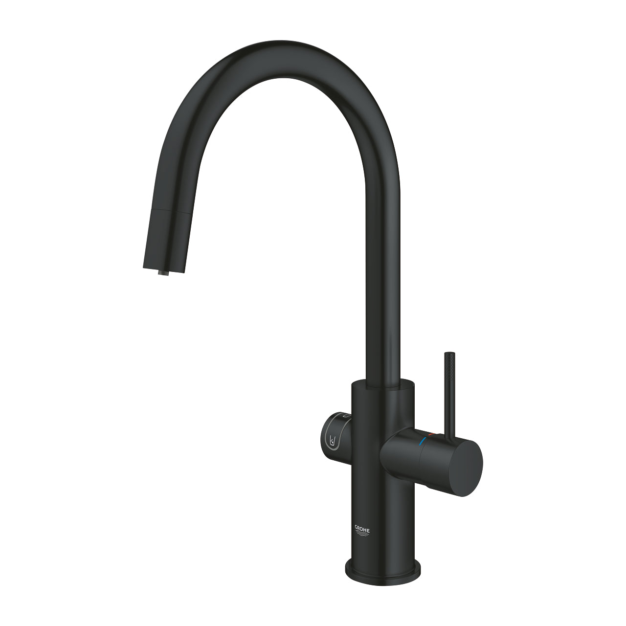 GROHE Blue Home Кухненски Смесител C-чучур Филтрирана Газирана Вода Phantom Black 31541KS1 - Stonea.BG
