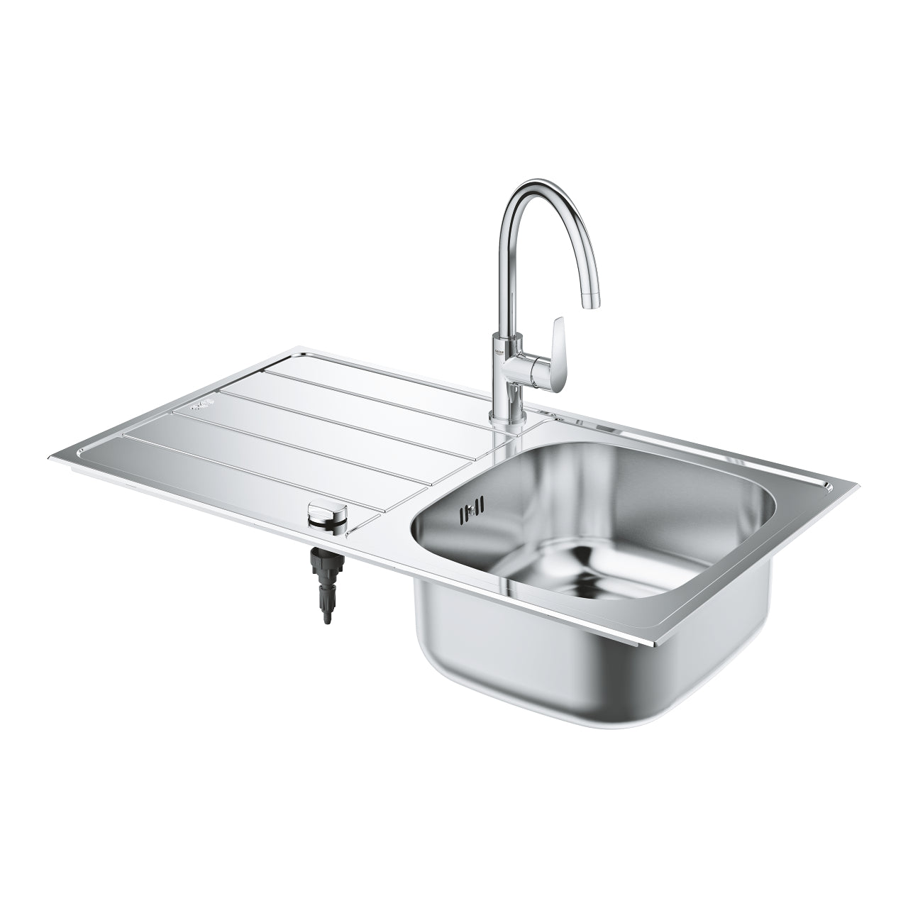 GROHE Комплект K200 Кухненска Мивка + Bau Edge Смесител Висок Чучур 31562SD1 - Stonea.BG