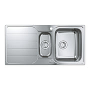 GROHE K500 Кухненска Мивка Неръждаема Стомана с Плот Автоматичен Сифон 2 Купи 31572SD1 - Stonea.BG
