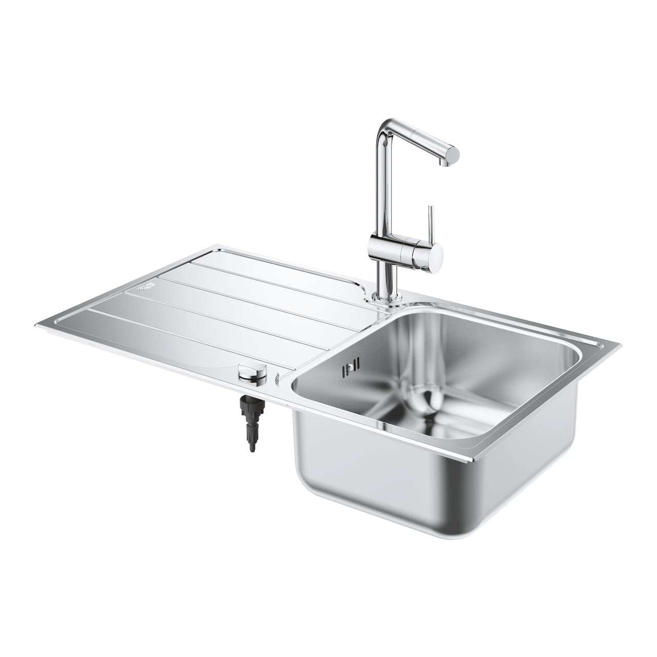 GROHE Комплект K500 Кухненска Мивка + Minta Смесител Висок Издърпващ Аератор 31573SD1 - Stonea.BG
