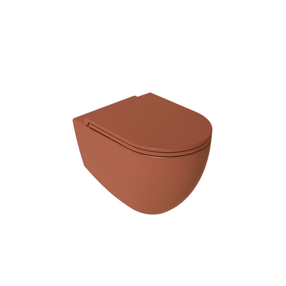 Isvea INFINITY Конзолна тоалетна чиния Rimless без ръб Terracotta Теракота мат 10NF0200*-2U