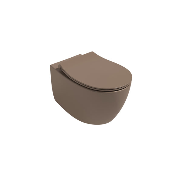 Isvea SENTIMENTI Конзолна тоалетна чиния Rimless без ръб Taupe Vizon Кафяв мат 10AR02012-2H