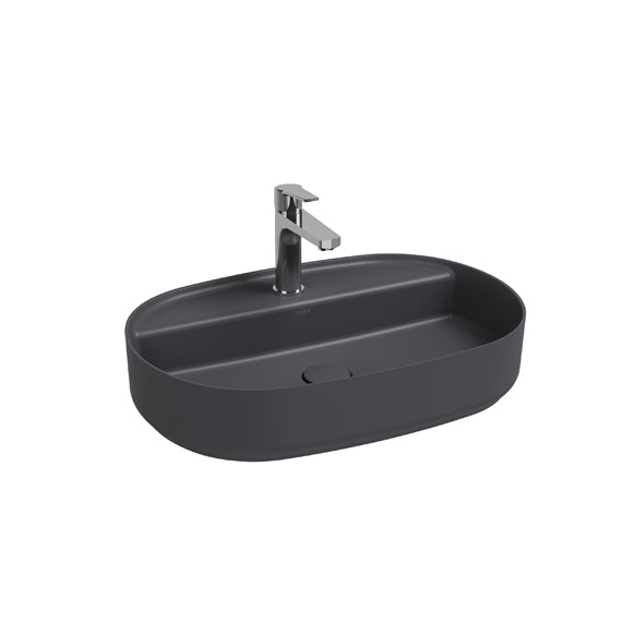 Isvea INFINITY Мивка върху плот Елипса 60×40×12см Anthracite антрацит графит мат 10NF650602C