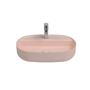 Isvea INFINITY Мивка върху плот Елипса 60×40×12см с отвор за смесител Salmon розов мат 10NF65060-2S