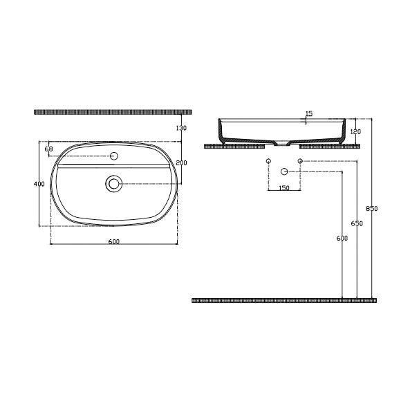 Isvea INFINITY Мивка върху плот Елипса 60×40×12см с отвор за смесител Ivory Terrazzo беж мат Терацо 10NF65060-2К