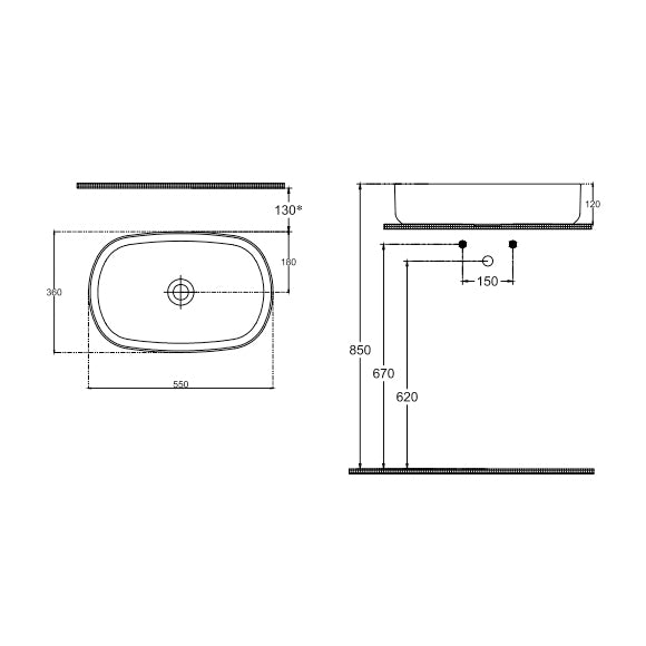 Isvea INFINITY Мивка върху плот Елипса 55×36×12см Salmon розов мат 10NF65055-2S