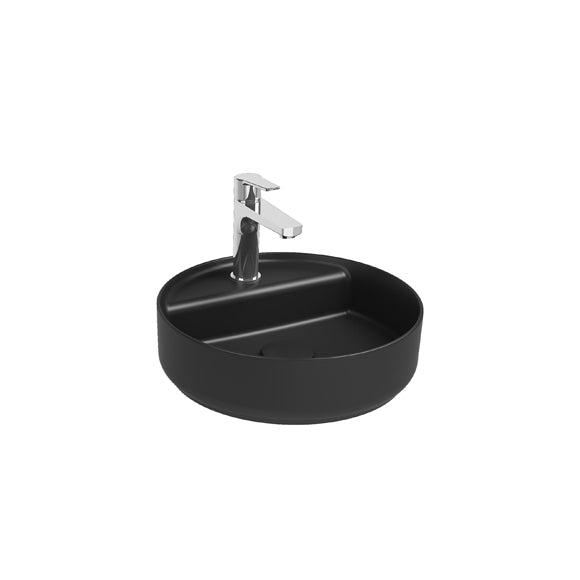 Isvea INFINITY Мивка върху плот с отвор за смесител ф42см Black черен мат 10NF65042-2N